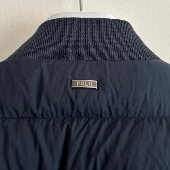 $500 Polo Ralph Lauren Navy Quilted Down Puffer Bomber Jacket - Medium - Picture 11 of 11